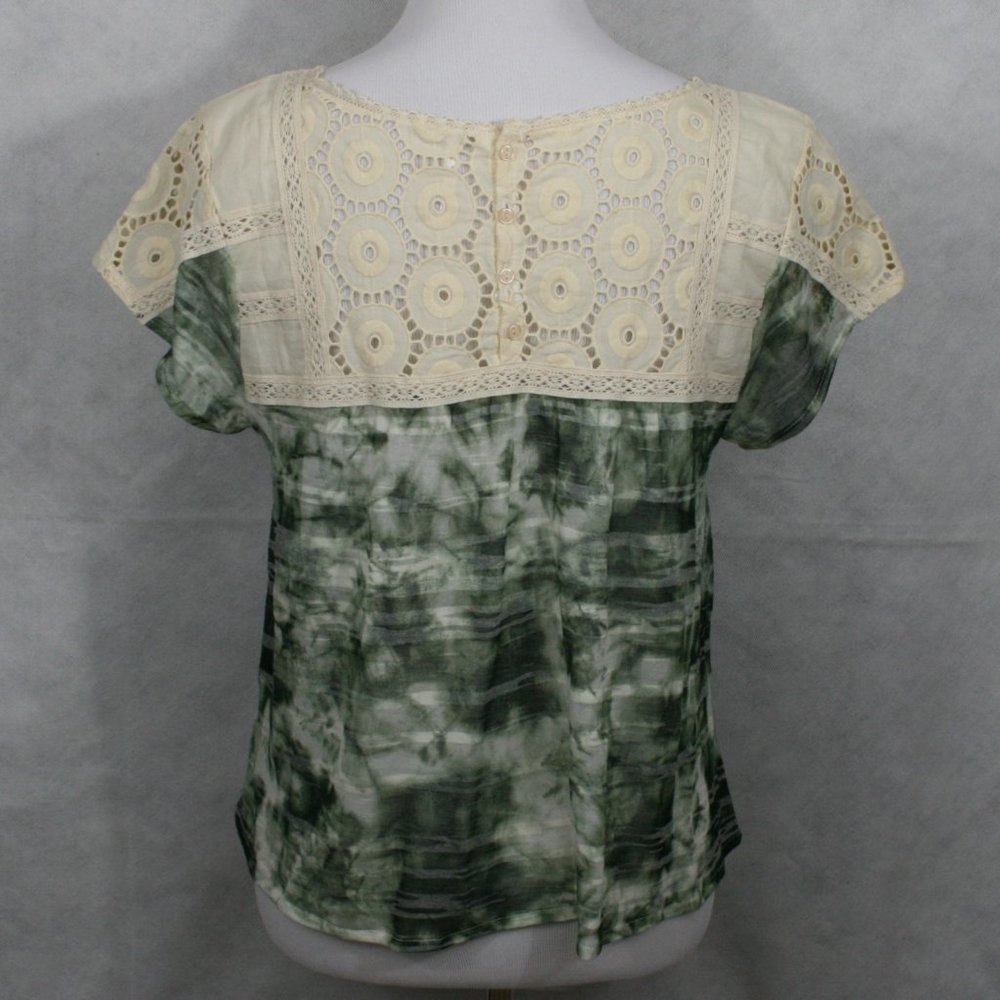 Free People Anthropologie Sheer Poly Blouse SZ L - Picture 4 of 9